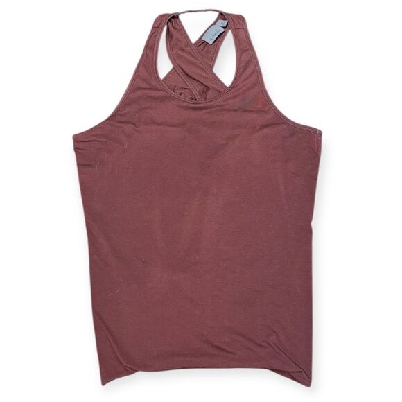 ATHLETA Women’s Burgundy Sleeveless Essence Texture Tie Back Tank Top Size XS - Picture 4 of 7